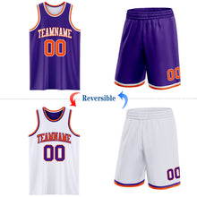 Laden Sie das Bild in den Galerie-Viewer, Custom Purple Orange-White Reversible Double Side Sublimation Basketball Suit Jersey