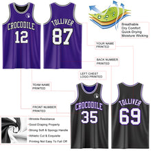 Laden Sie das Bild in den Galerie-Viewer, Custom Purple White-Black Reversible Double Side Sublimation Basketball Suit Jersey