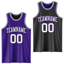 Laden Sie das Bild in den Galerie-Viewer, Custom Purple White-Black Reversible Double Side Sublimation Basketball Suit Jersey