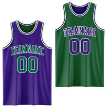 Charger l'image dans la galerie, Custom Purple Kelly Green-White Reversible Double Side Sublimation Basketball Suit Jersey