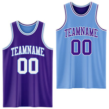 Charger l'image dans la galerie, Custom Purple White-Light Blue Reversible Double Side Sublimation Basketball Suit Jersey