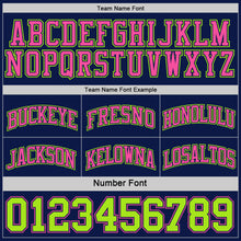 Laden Sie das Bild in den Galerie-Viewer, Custom Reversible Navy Neon Green-Pink Double Side Sublimation Basketball Suit Jersey