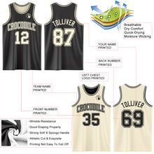 Laden Sie das Bild in den Galerie-Viewer, Custom Reversible Black Cream Double Side Sublimation Basketball Suit Jersey