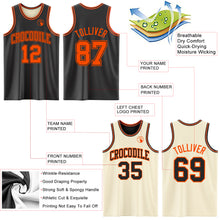 Laden Sie das Bild in den Galerie-Viewer, Custom Reversible Black Orange Double Side Sublimation Basketball Suit Jersey
