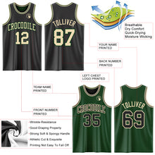 Laden Sie das Bild in den Galerie-Viewer, Custom Reversible Black Cream-Green Double Side Sublimation Basketball Suit Jersey