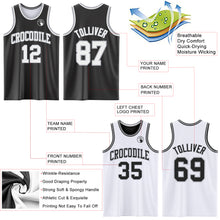 Laden Sie das Bild in den Galerie-Viewer, Custom Reversible Black White-Gray Double Side Sublimation Basketball Suit Jersey