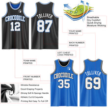 Laden Sie das Bild in den Galerie-Viewer, Custom Reversible Black Gray-Blue Double Side Sublimation Basketball Suit Jersey