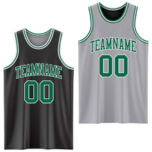 Laden Sie das Bild in den Galerie-Viewer, Custom Reversible Black Kelly Green-White Double Side Sublimation Basketball Suit Jersey