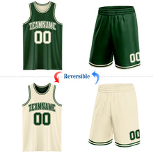 Загрузить изображение в средство просмотра галереи, Custom Reversible Green Cream Double Side Sublimation Basketball Suit Jersey
