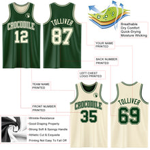 Загрузить изображение в средство просмотра галереи, Custom Reversible Green Cream Double Side Sublimation Basketball Suit Jersey