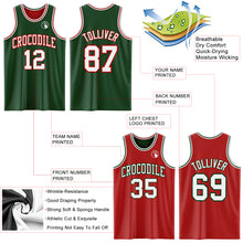 Загрузить изображение в средство просмотра галереи, Custom Reversible Green White-Red Double Side Sublimation Basketball Suit Jersey