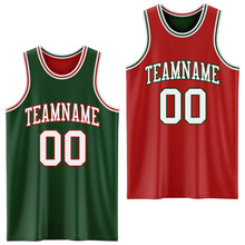 Загрузить изображение в средство просмотра галереи, Custom Reversible Green White-Red Double Side Sublimation Basketball Suit Jersey