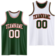 Загрузить изображение в средство просмотра галереи, Custom Reversible Green White-Red Double Side Sublimation Basketball Suit Jersey