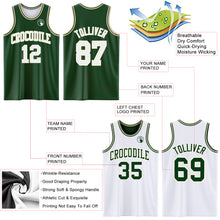 Загрузить изображение в средство просмотра галереи, Custom Reversible Green White-Cream Double Side Sublimation Basketball Suit Jersey