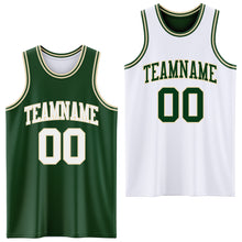 Загрузить изображение в средство просмотра галереи, Custom Reversible Green White-Cream Double Side Sublimation Basketball Suit Jersey