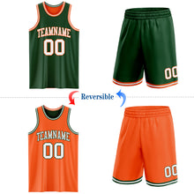 Загрузить изображение в средство просмотра галереи, Custom Reversible Green White-Orange Double Side Sublimation Basketball Suit Jersey
