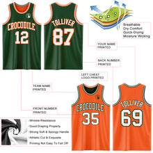 Загрузить изображение в средство просмотра галереи, Custom Reversible Green White-Orange Double Side Sublimation Basketball Suit Jersey