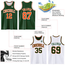 Загрузить изображение в средство просмотра галереи, Custom Reversible Green Orange-White Double Side Sublimation Basketball Suit Jersey