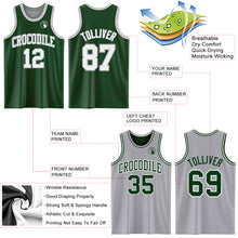 Загрузить изображение в средство просмотра галереи, Custom Reversible Green White-Gray Double Side Sublimation Basketball Suit Jersey