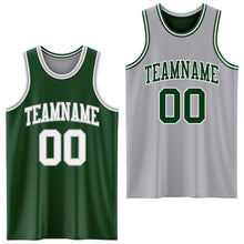 Загрузить изображение в средство просмотра галереи, Custom Reversible Green White-Gray Double Side Sublimation Basketball Suit Jersey