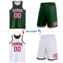 Laden Sie das Bild in den Galerie-Viewer, Custom Reversible Green Pink-White Double Side Sublimation Basketball Suit Jersey