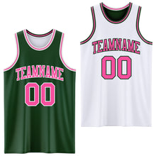 Laden Sie das Bild in den Galerie-Viewer, Custom Reversible Green Pink-White Double Side Sublimation Basketball Suit Jersey