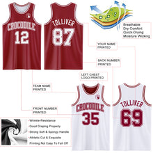 Laden Sie das Bild in den Galerie-Viewer, Custom Reversible Maroon White Double Side Sublimation Basketball Suit Jersey
