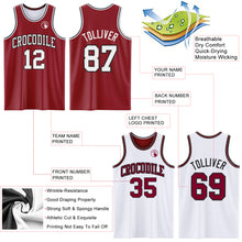 Laden Sie das Bild in den Galerie-Viewer, Custom Reversible Maroon White-Black Double Side Sublimation Basketball Suit Jersey