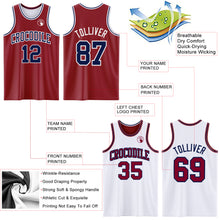 Laden Sie das Bild in den Galerie-Viewer, Custom Reversible Maroon Navy-White Double Side Sublimation Basketball Suit Jersey