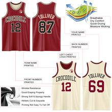 Laden Sie das Bild in den Galerie-Viewer, Custom Reversible Maroon Black-Cream Double Side Sublimation Basketball Suit Jersey