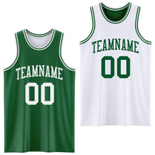 Load image into Gallery viewer, Custom Reversible Kelly Green White Double Side Sublimation Basketball Suit Jersey
