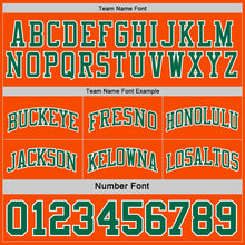 Load image into Gallery viewer, Custom Reversible Kelly Green Orange-White Double Side Sublimation Basketball Suit Jersey