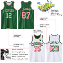 Laden Sie das Bild in den Galerie-Viewer, Custom Reversible Kelly Green Medium Pink Double Side Sublimation Basketball Suit Jersey