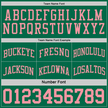 Laden Sie das Bild in den Galerie-Viewer, Custom Reversible Kelly Green Medium Pink Double Side Sublimation Basketball Suit Jersey