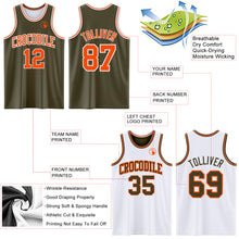 Laden Sie das Bild in den Galerie-Viewer, Custom Reversible Olive Orange-White Double Side Salute To Service Sublimation Basketball Suit Jersey