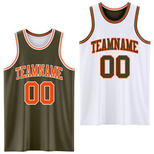 Laden Sie das Bild in den Galerie-Viewer, Custom Reversible Olive Orange-White Double Side Salute To Service Sublimation Basketball Suit Jersey