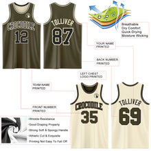 Laden Sie das Bild in den Galerie-Viewer, Custom Reversible Olive Black-Cream Double Side Salute To Service Sublimation Basketball Suit Jersey