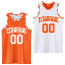 Laden Sie das Bild in den Galerie-Viewer, Custom Reversible Orange White Double Side Sublimation Basketball Suit Jersey