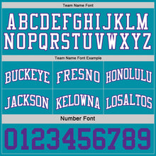 Laden Sie das Bild in den Galerie-Viewer, Custom Reversible Teal Purple-White Double Side Sublimation Basketball Suit Jersey