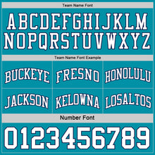 Laden Sie das Bild in den Galerie-Viewer, Custom Reversible Teal White-Navy Double Side Sublimation Basketball Suit Jersey