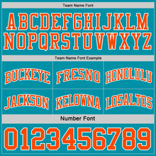 Laden Sie das Bild in den Galerie-Viewer, Custom Reversible Teal Orange-White Double Side Sublimation Basketball Suit Jersey