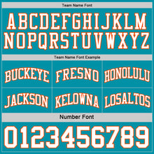 Laden Sie das Bild in den Galerie-Viewer, Custom Reversible Teal White-Orange Double Side Sublimation Basketball Suit Jersey