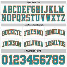 Laden Sie das Bild in den Galerie-Viewer, Custom Reversible Teal White-Orange Double Side Sublimation Basketball Suit Jersey