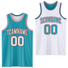 Загрузить изображение в средство просмотра галереи, Custom Reversible Teal White-Red Double Side Sublimation Basketball Suit Jersey