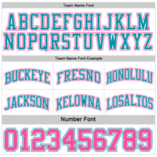 Laden Sie das Bild in den Galerie-Viewer, Custom Reversible Teal White-Pink Double Side Sublimation Basketball Suit Jersey