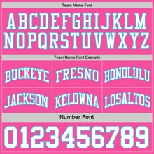 Laden Sie das Bild in den Galerie-Viewer, Custom Reversible Pink White-Sky Blue Double Side Sublimation Basketball Suit Jersey