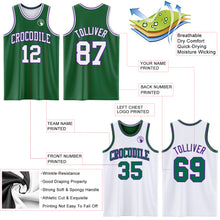Load image into Gallery viewer, Custom Reversible Kelly Green White-Purple Double Side Sublimation Basketball Suit Jersey
