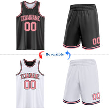 Laden Sie das Bild in den Galerie-Viewer, Custom Reversible Black Medium Pink Double Side Sublimation Basketball Suit Jersey