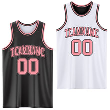 Laden Sie das Bild in den Galerie-Viewer, Custom Reversible Black Medium Pink Double Side Sublimation Basketball Suit Jersey