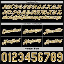 Laden Sie das Bild in den Galerie-Viewer, Custom Reversible Black Old Gold-White Double Side Star Sublimation Basketball Suit Jersey